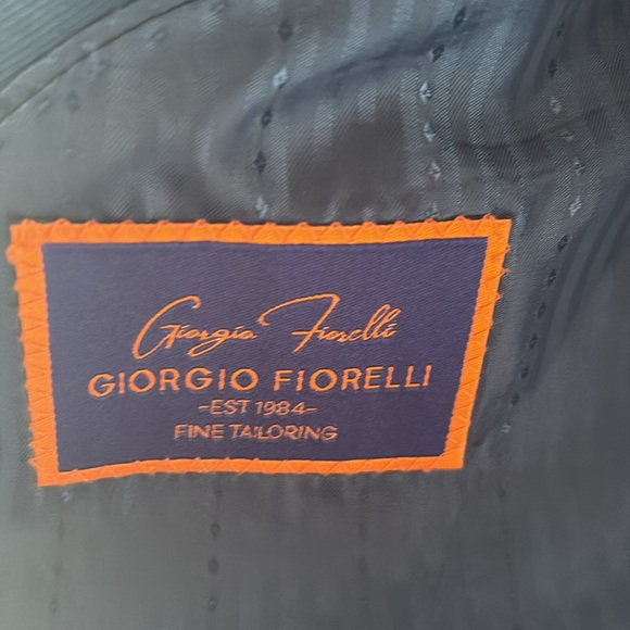 GIORGIO FIORELLI Two Button Suit Jacket Pants 38 Long Tall 32 French Blue - Picture 6 of 15